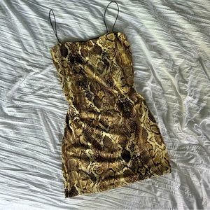 WILD HONEY Snake Bodycon Mini Dress